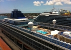 oasis of the seas - 050  looking down at another ship from deck 16 of the Oasis